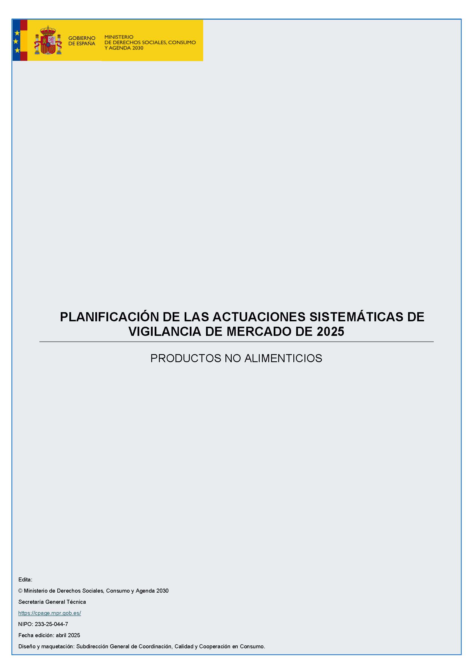 Planificación actuaciones sistemáticas Planificación actuaciones sistemáticas