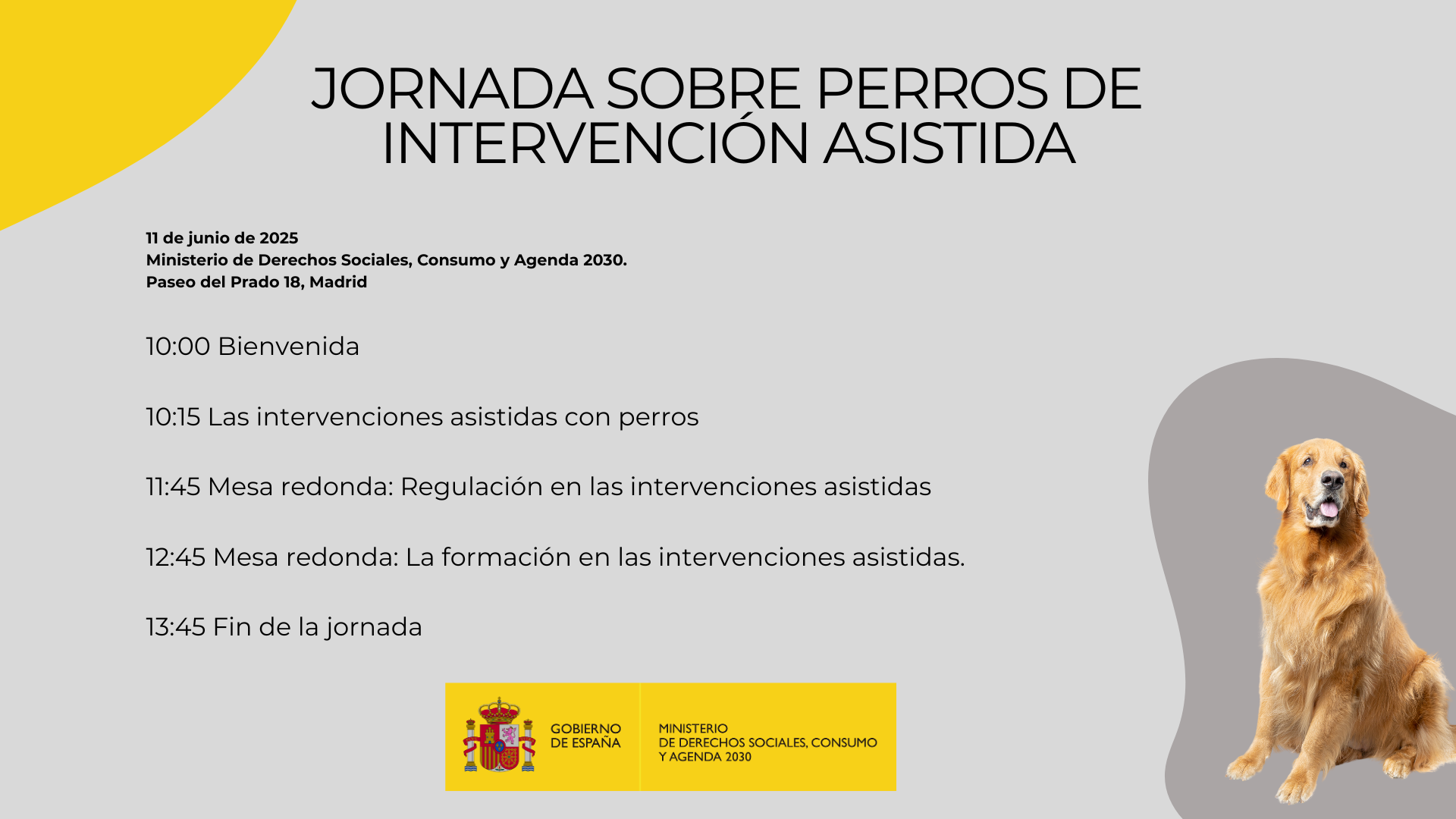 Programa Jornada sobre perros de intervención asistida
