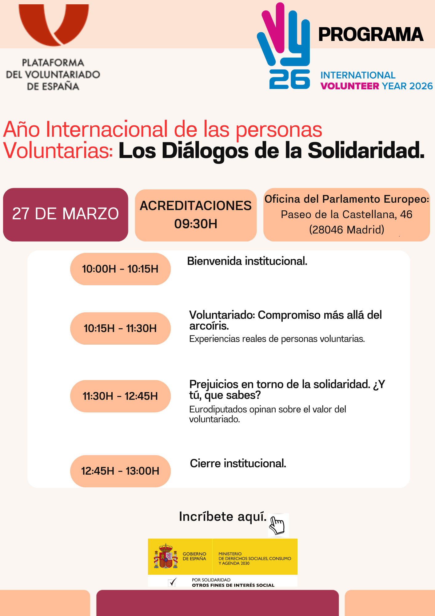 Programa Jornada Los diálogos de la Solidaridad