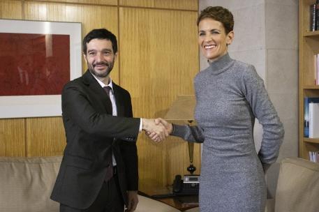 Reunión de Pablo Bustinduy y María Chivite