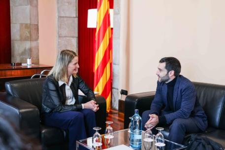 La consellera y el ministro durante la reunión