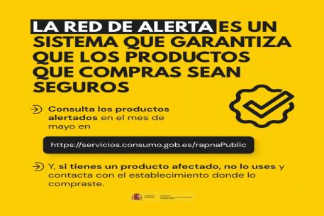 Ya puedes consultar los productos alertados durante el mes de mayo a través de la Red de Alerta Nacional de Productos