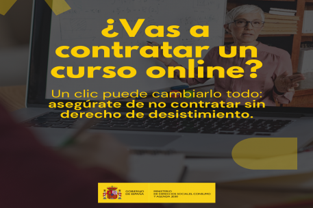 ¿ Vas a contratar un curso online? Un clic puede cambiarlo todo: asegúrate de no contratar sin derecho de desistimiento